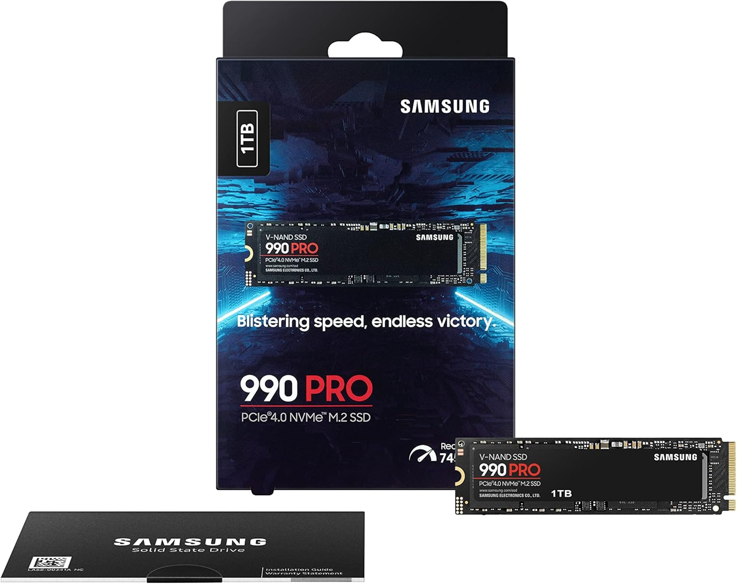 Samsung 990 PRO 1TB PCIe 4.0 NVMe M.2 (2280) Internal Solid State Drive (SSD) up to 7450 MB/s Samsung 990 PRO 1TB PCIe 4.0 NVMe M.2 (2280) Internal Solid State Drive (SSD) up to 7450 MB/s
